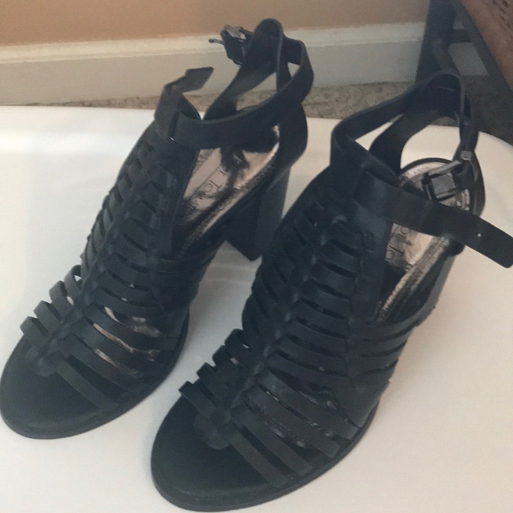 Black chunky heels